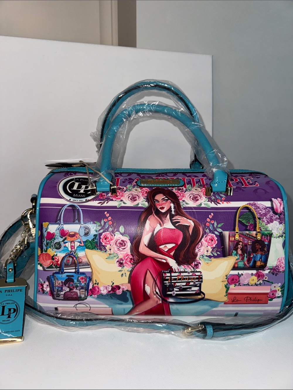 La Philipe Miami "Bold Beauty" Classic Satchel Travel Bag - Picture 4 of 9